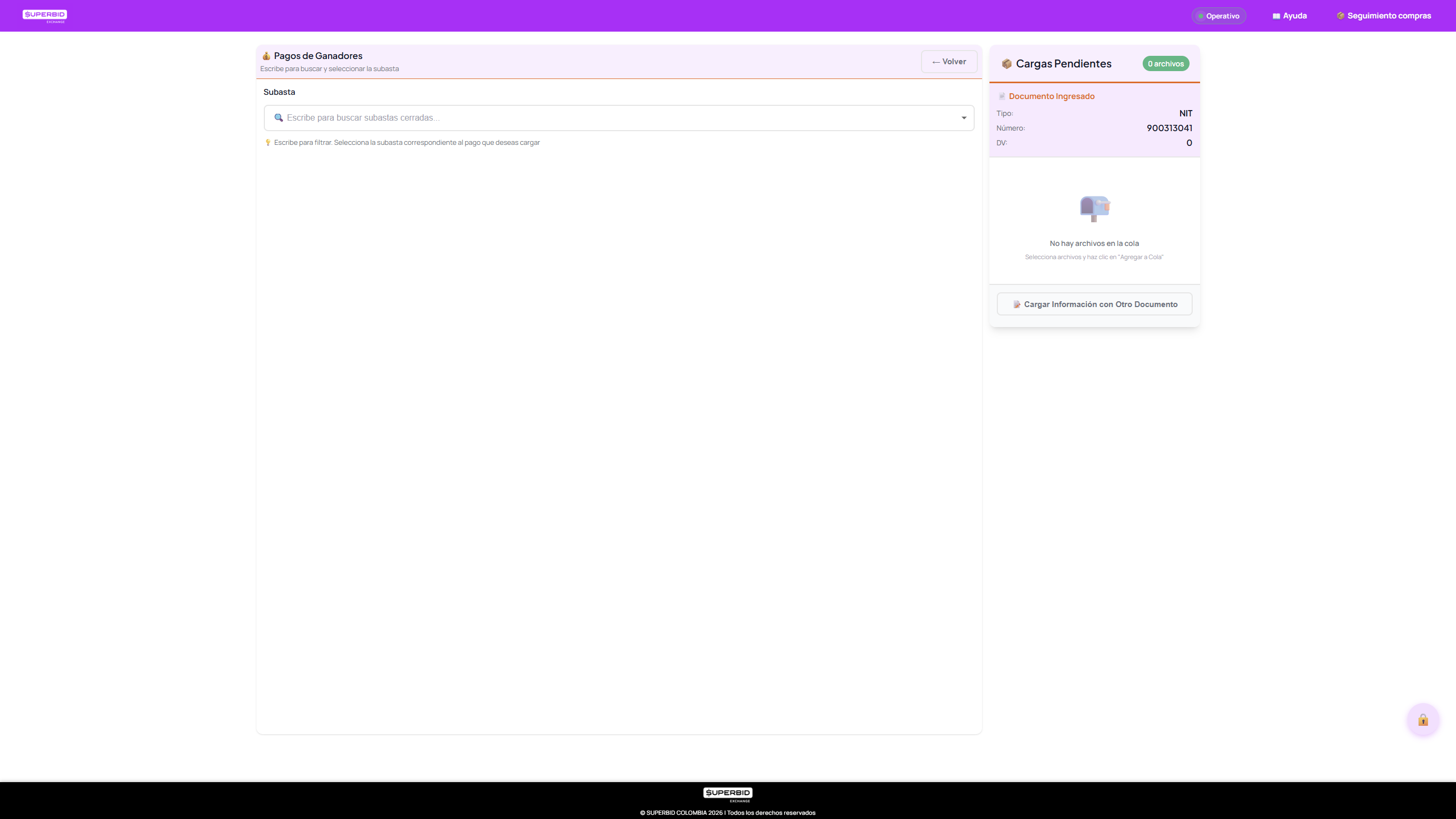Autocomplete de subasta para pagos
