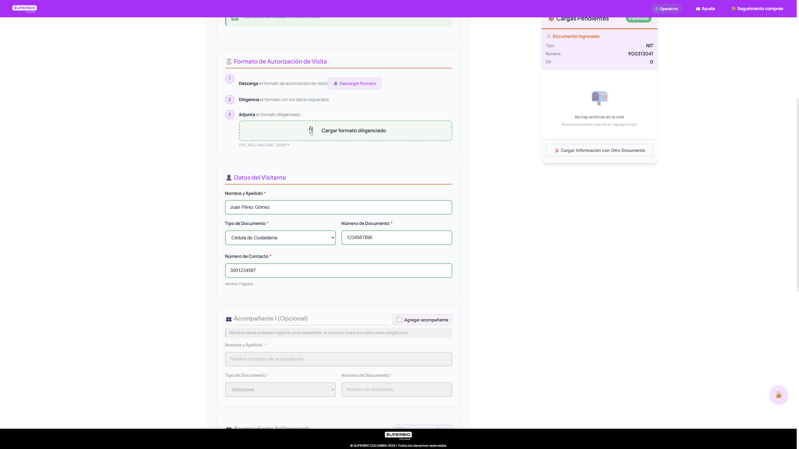 Formulario de agendamiento completo