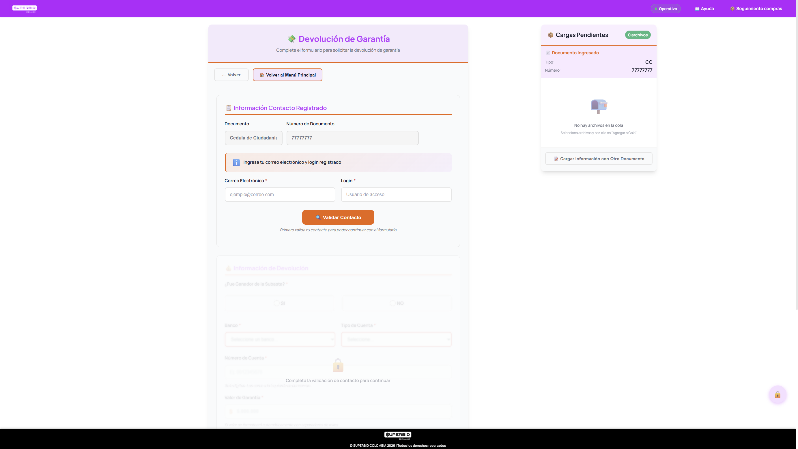 Formulario de devolucion de garantia